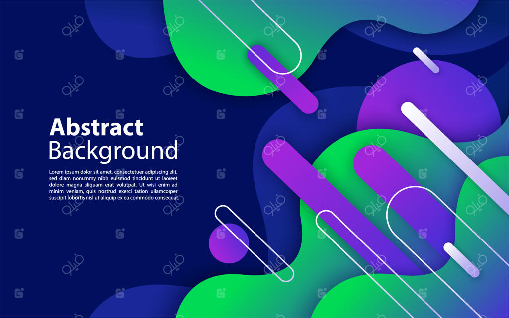 پس‌زمینه آبی سیال با ترکیب اشکال انتزاعی