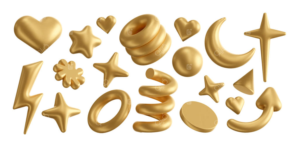 وکتور حرفه‌ای اشکال تزئینی طلایی برای پروژه‌های خلاقانه