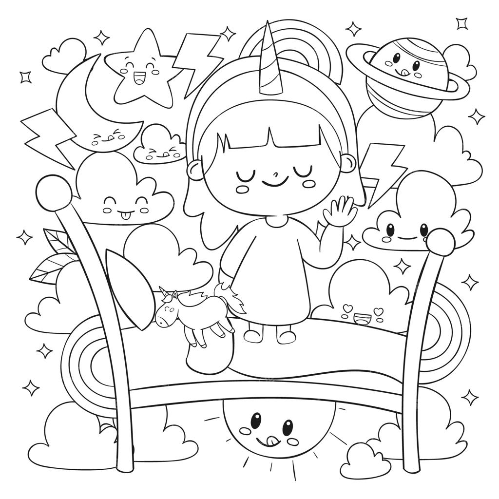 تصویرسازی دستی و بامزه برای کتاب رنگ‌آمیزی