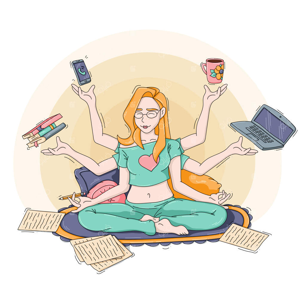 تصویرسازی یک دختر چند کاره