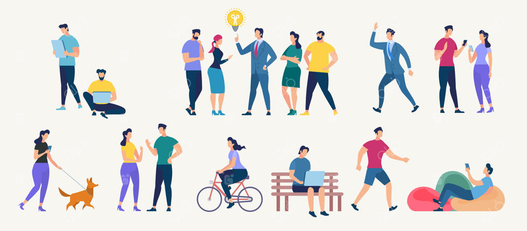 وکتور مفهومی شبکه اجتماعی و کار تیمی