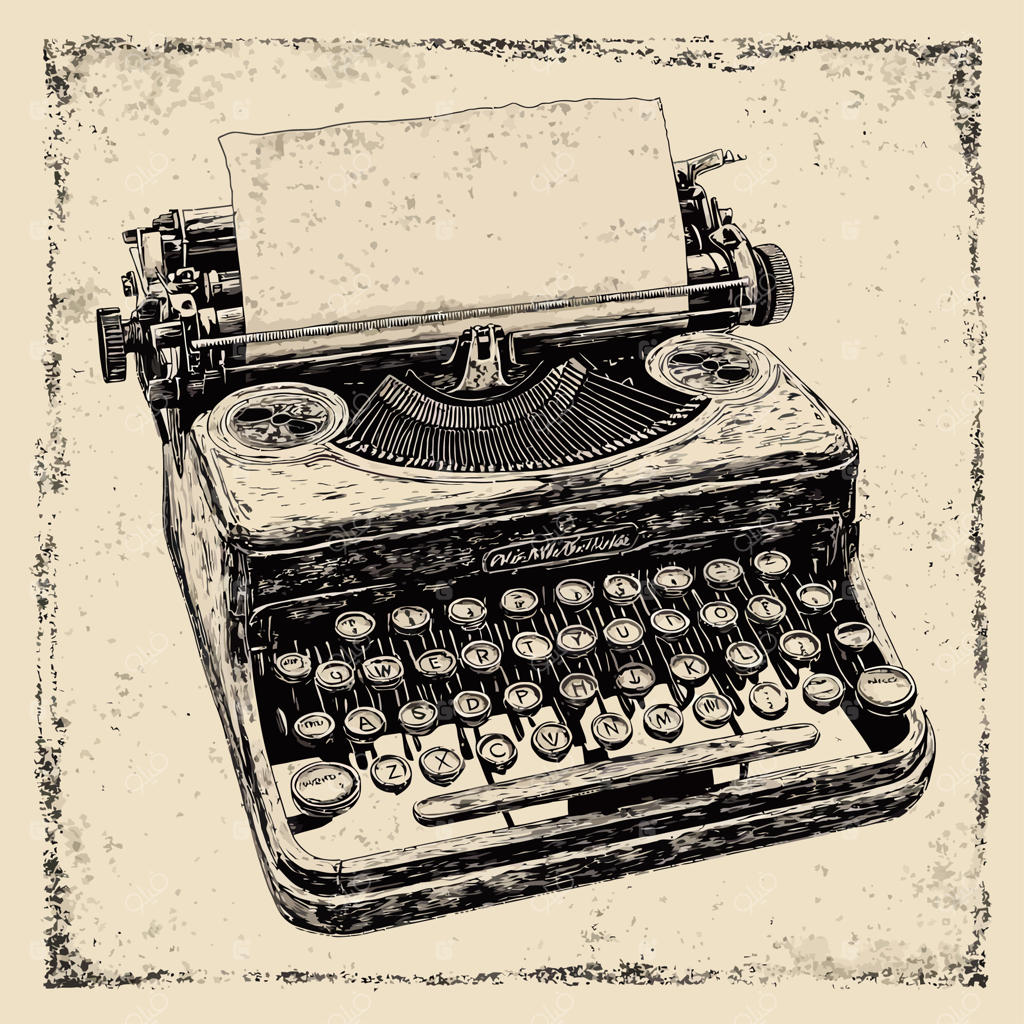 ماشین تحریر با یک برگه کاغذ روی آن