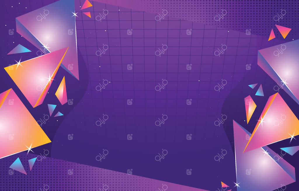 زمینه رترو فیوچریسم با شیء سه‌بعدی