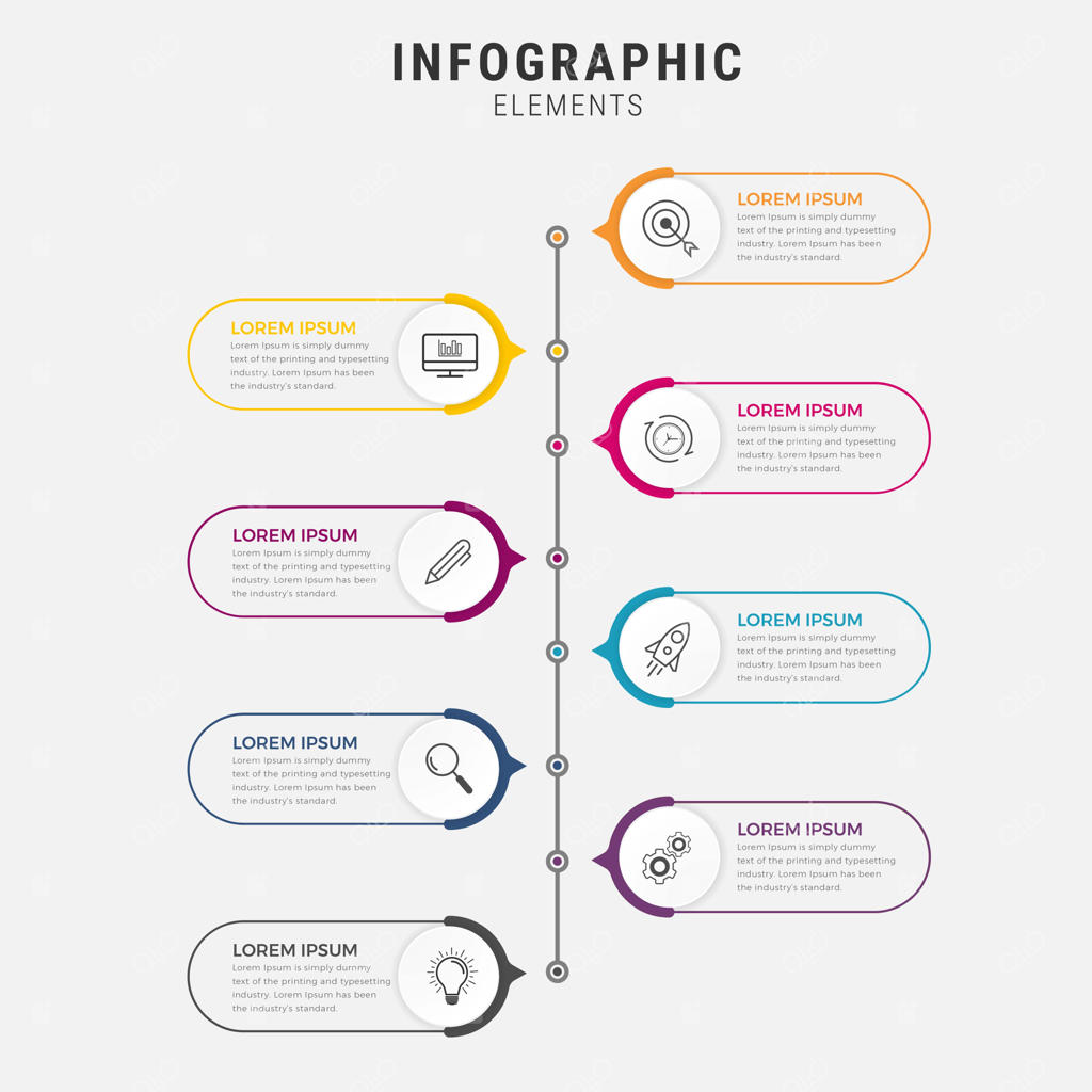 قالب اینفوگرافیک تجاری مرحله‌ای