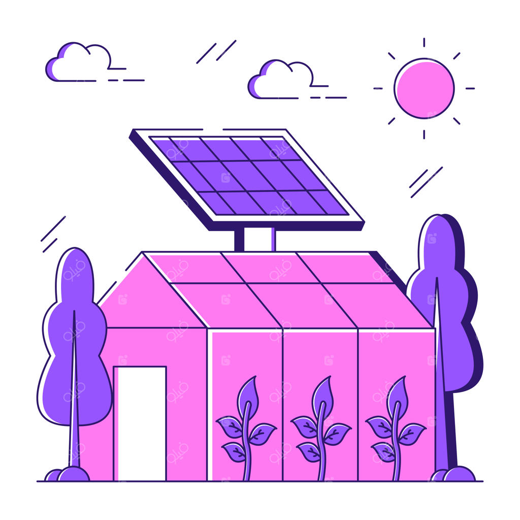 طرح تصویرسازی قابل ویرایش گلخانه