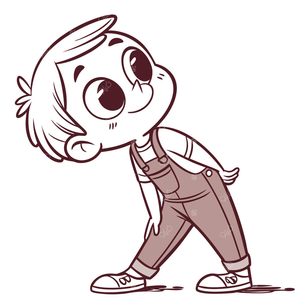 پسر بچه کارتونی با لبخندی بزرگ