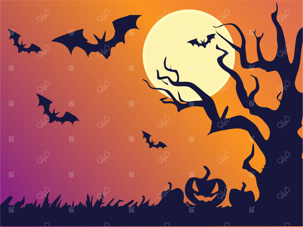 تصویرسازی وکتور پس‌زمینه با تم هالووین و قالب طراحی هالووین