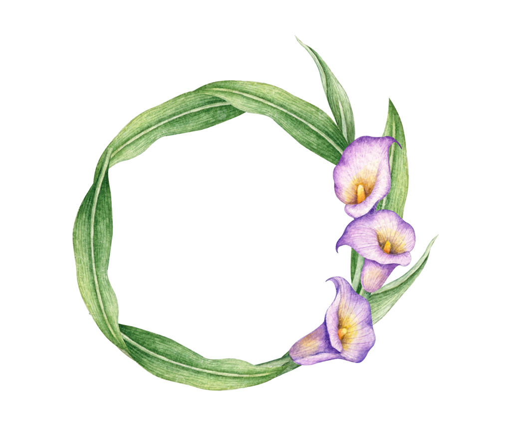 قاب گل آبرنگی با گل شیپوری