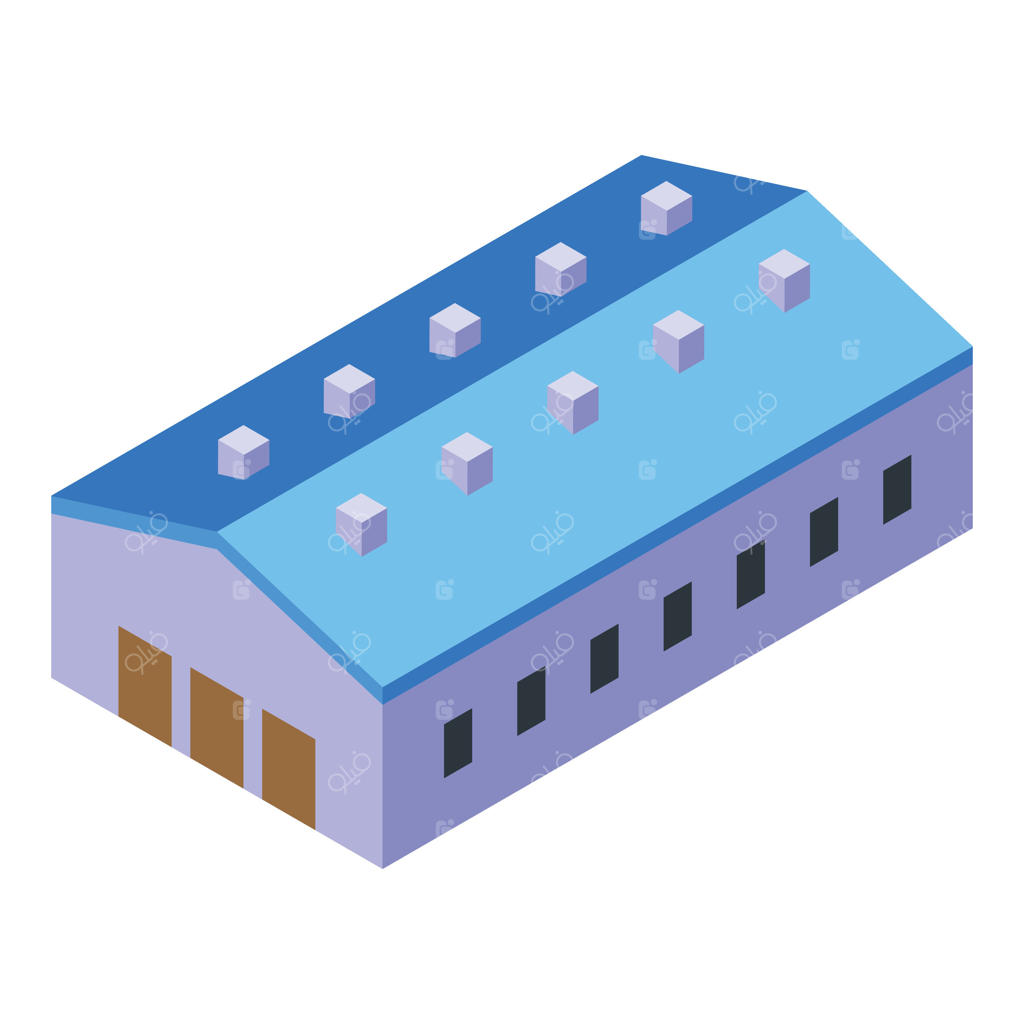 کشاورز در حال ساخت آیکون ایزومتریک. باغچهٔ مزرعهٔ خوک‌ها