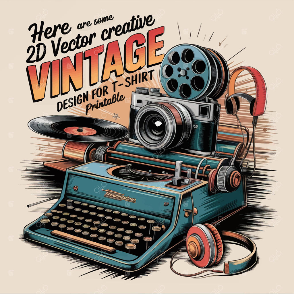 طرح وکتور وینتیج متن و نماد برای تیشرت