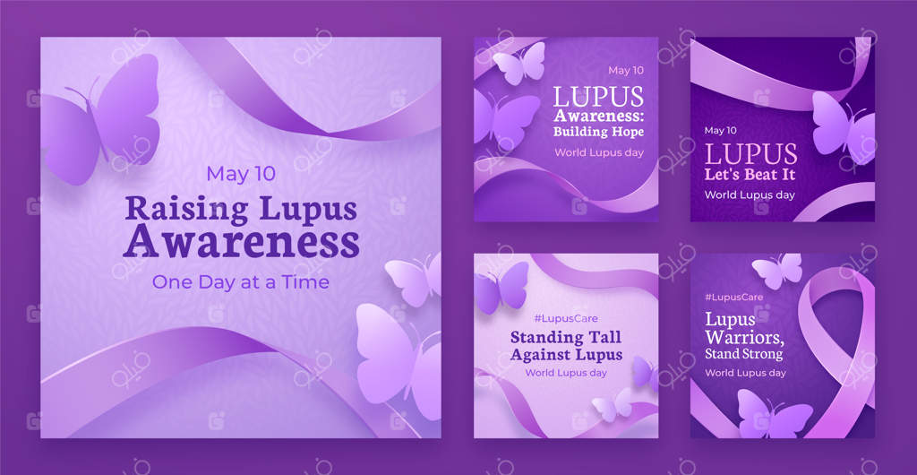 مجموعه پست‌های اینستاگرامی روز جهانی لوپوس با طراحی گرادیان