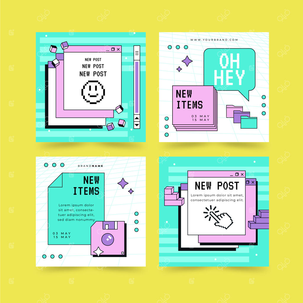 پست فروش قدیمی با طراحی فلت برای اینستاگرام