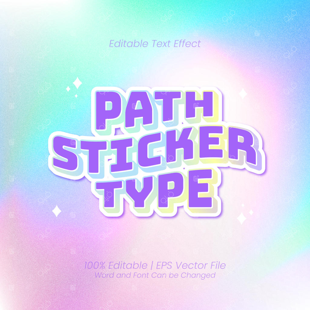 برش استیکر با طرح کارتونی رنگین کمان و قابلیت ویرایش متن