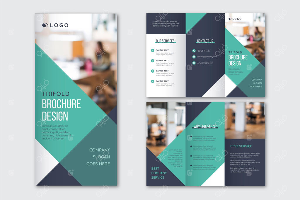 مجموعه قالب بروشور سه‌لتوانه انتزاعی