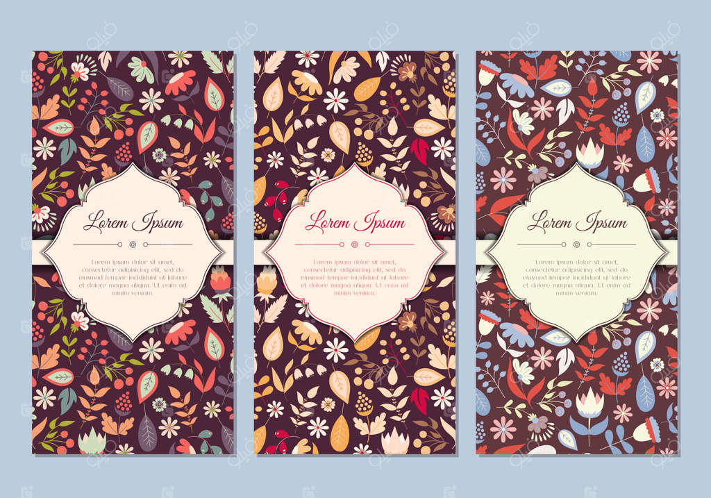 ست کارت‌های گل‌دار وینتیج بامزه