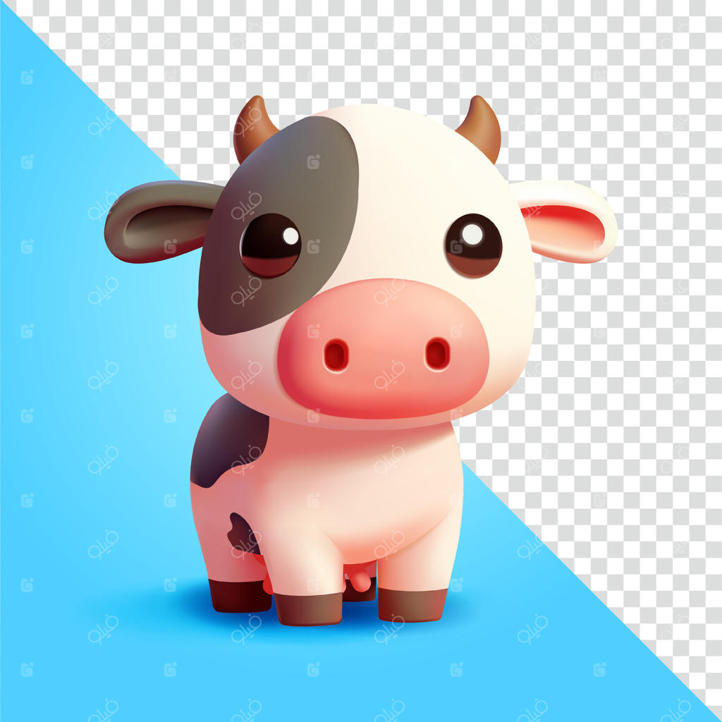 گاو بامزه سه بعدی، مناسب برای کشاورزی و المان‌های طراحی