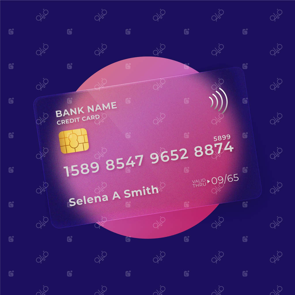 کارت اعتباری با افکت شیشه ای ایزومتریک