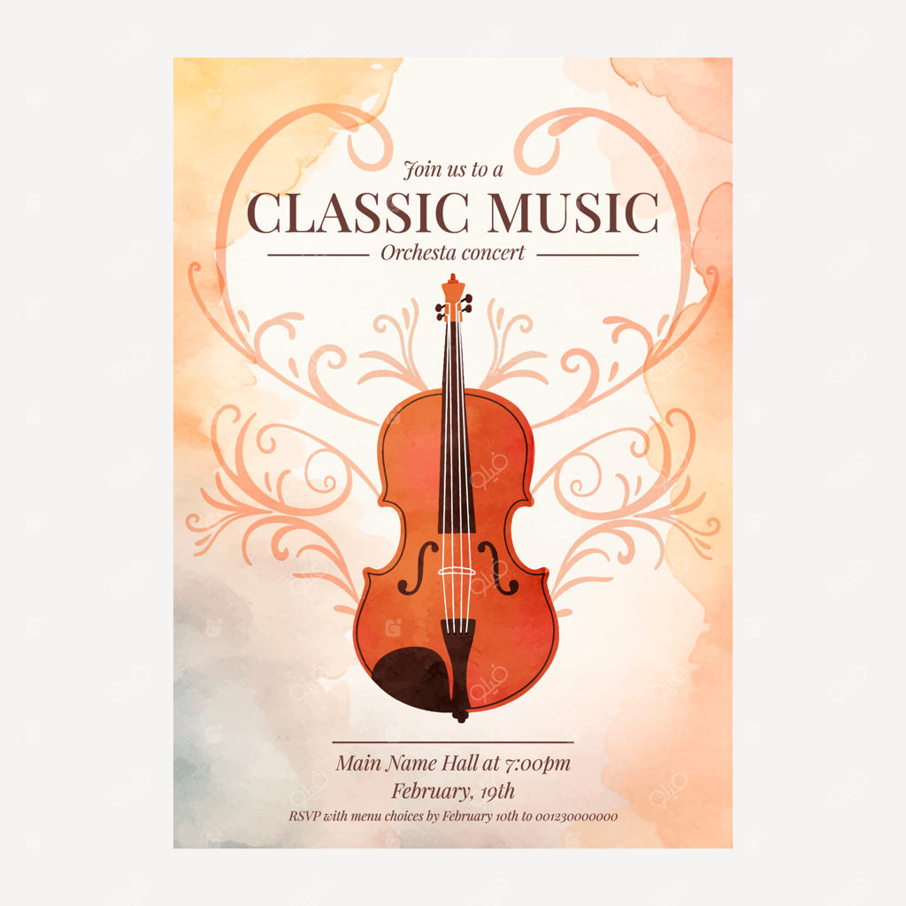پوستر کنسرت ارکستر با طراحی تخت