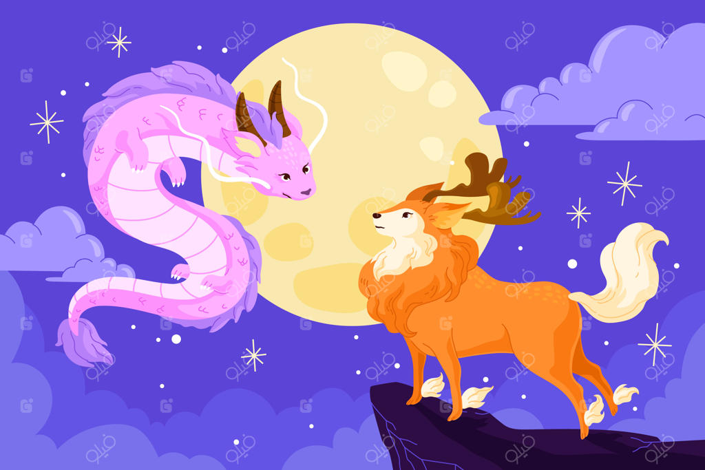 تصویرسازی موجود افسانه‌ای با طراحی دستی