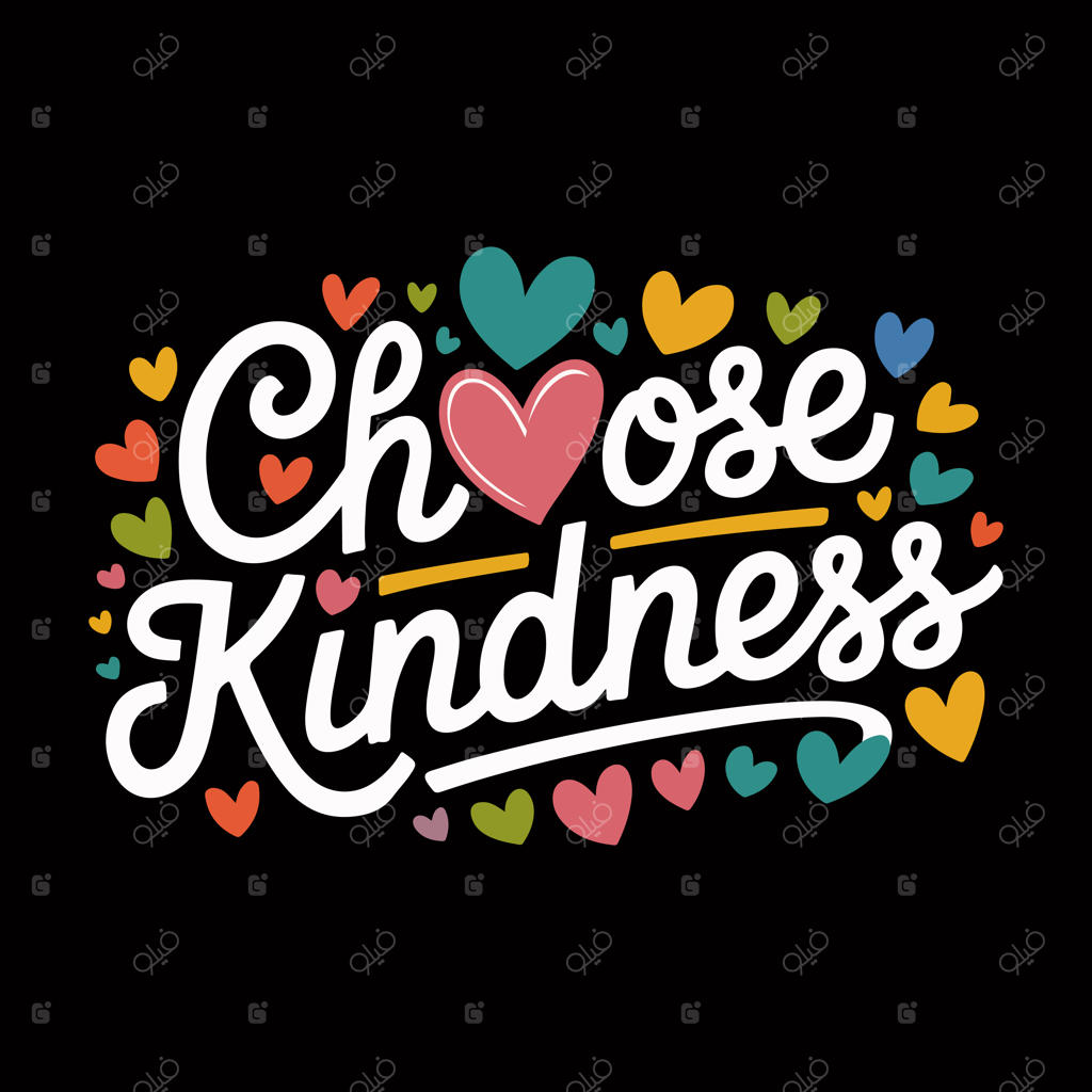 پس‌زمینه مشکی با نوشته طلایی «شادی را انتخاب کن»