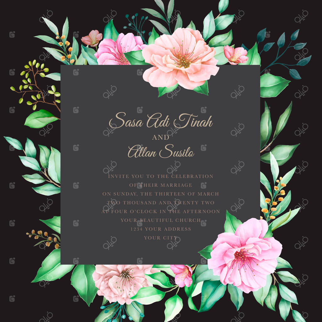 قاب گل آبرنگی شکوفه گیلاس