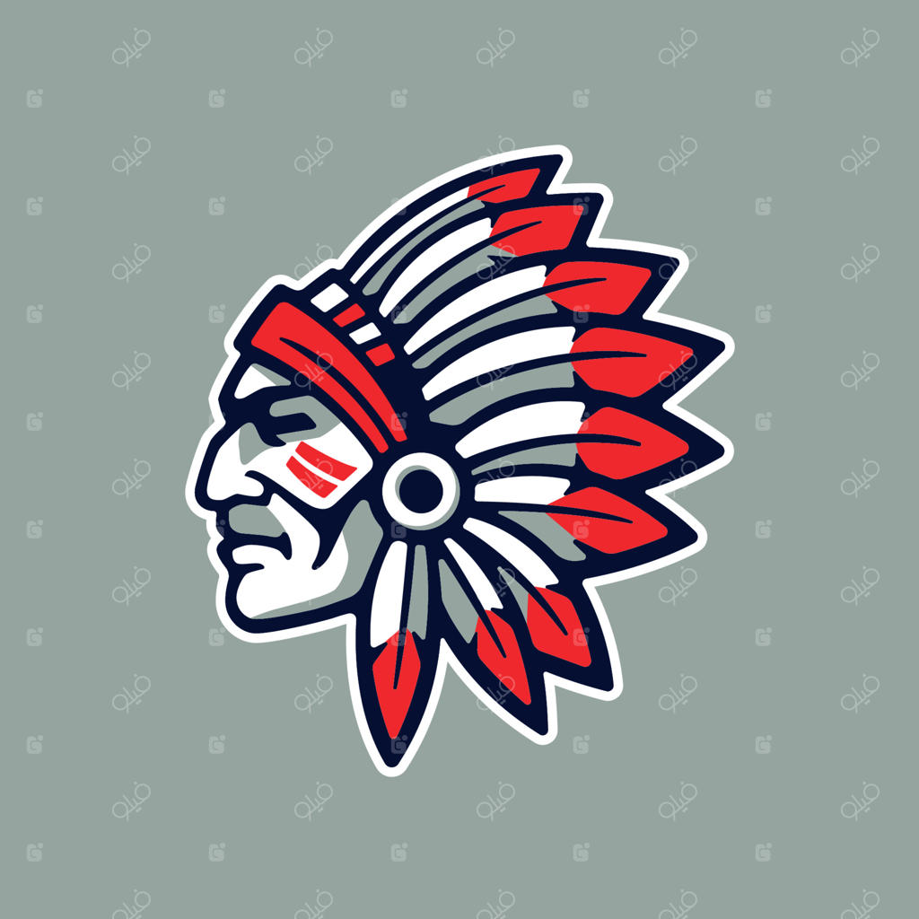 تصویرسازی چهره رئیس قبیله سرخ‌پوست