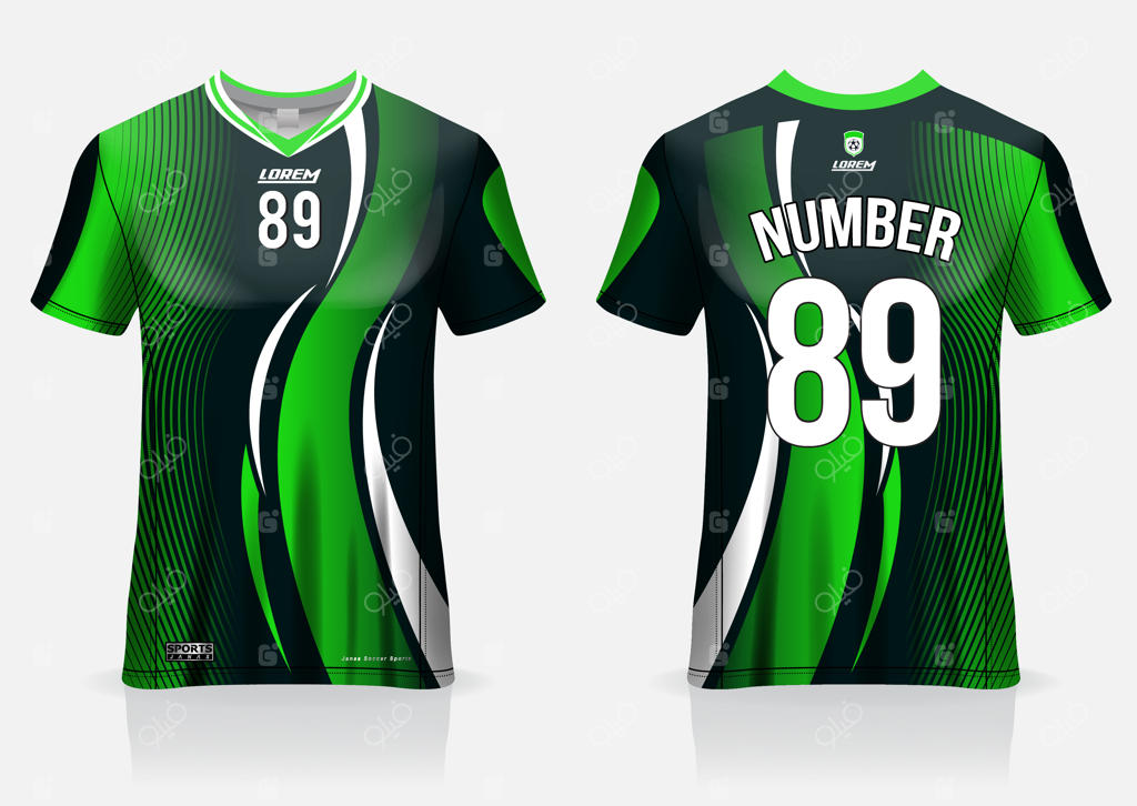 لباس ورزشی فوتبال - نمای جلو و پشت