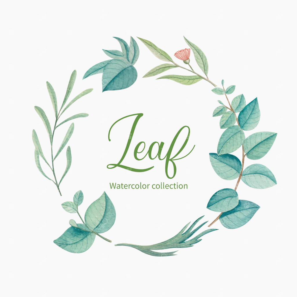 قاب برگ‌های نقاشی شده با آبرنگ دستی