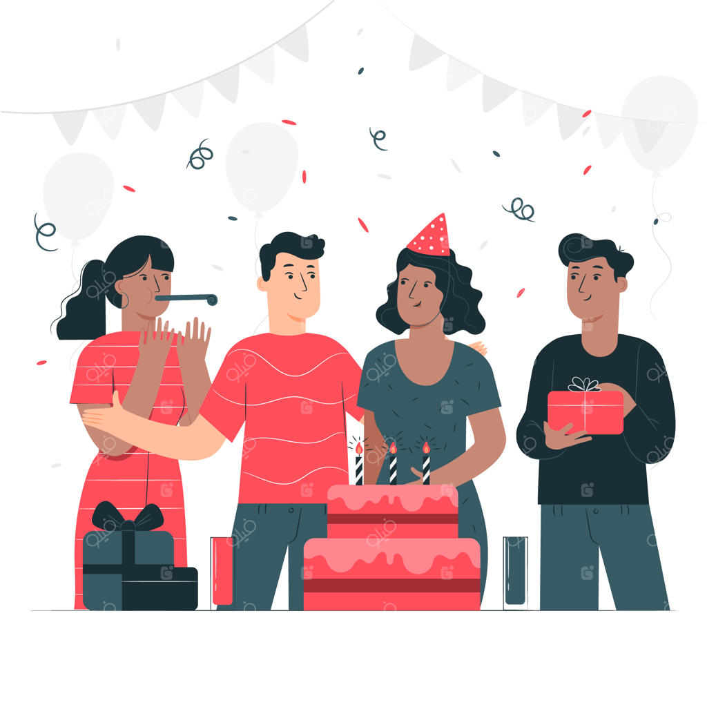 تصویرسازی مفهوم تولد مبارک