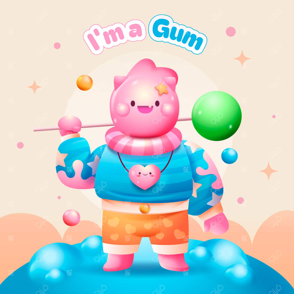 تصویرسازی رنگ‌های پاستلی گرادینت مثل آب نبات