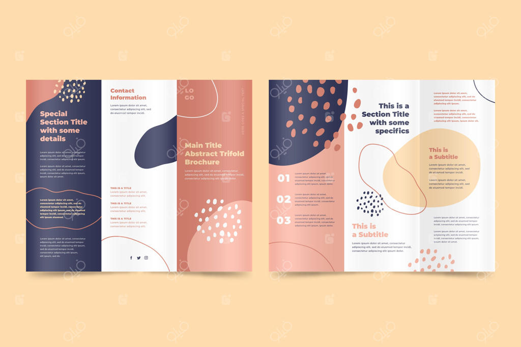 قالب بروشور سه‌لتابی انتزاعی