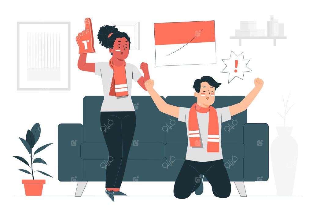 تصویرسازی مفهوم هواداران فوتبال