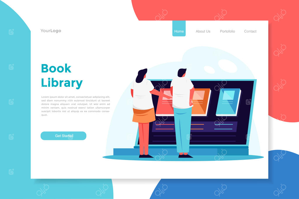 تصویرسازی مدرن و تخت کتابخانه