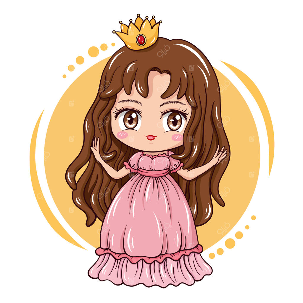 تصویرسازی شخصیت کارتونی دختر بامزه