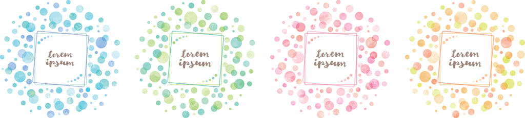 قاب‌های نقطه‌ای آبرنگی رنگارنگ وکتور