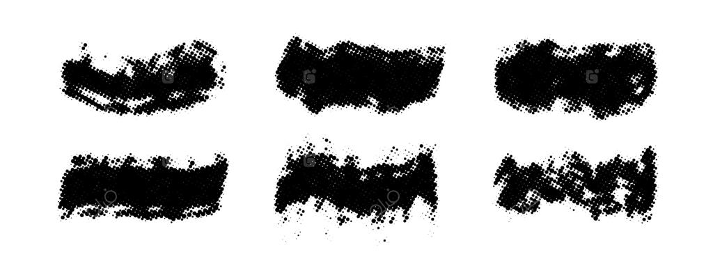 مجموعه قلم‌موهای طرح‌نقطه‌ای قدیمی و خشن. مجموعه‌ای از خطوط زبر و دانه‌دار. مجموعه لکه‌های رنگی به سبک پاپ آرت. عناصر زبر و فرسوده برای جعبه متن، بنر، پوستر، نشان، کلاژ، قاب و حاشیه.