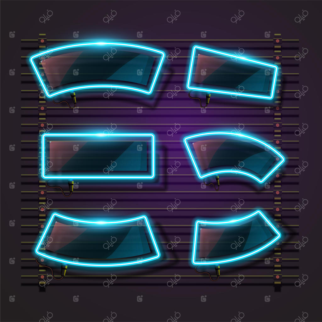 طراحی مجموعه نوار یا قاب نئونی.