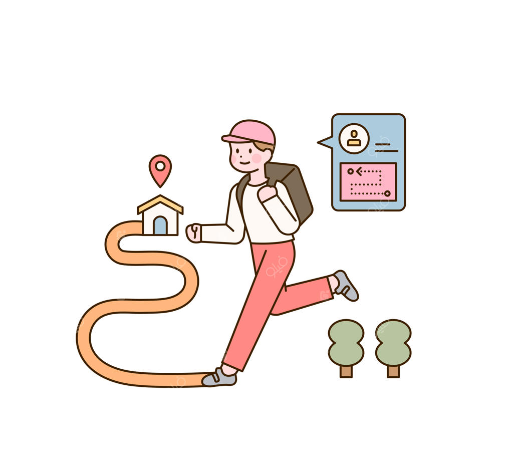 یک پیک جعبه‌ای در دست دارد و به دنبال راهی است