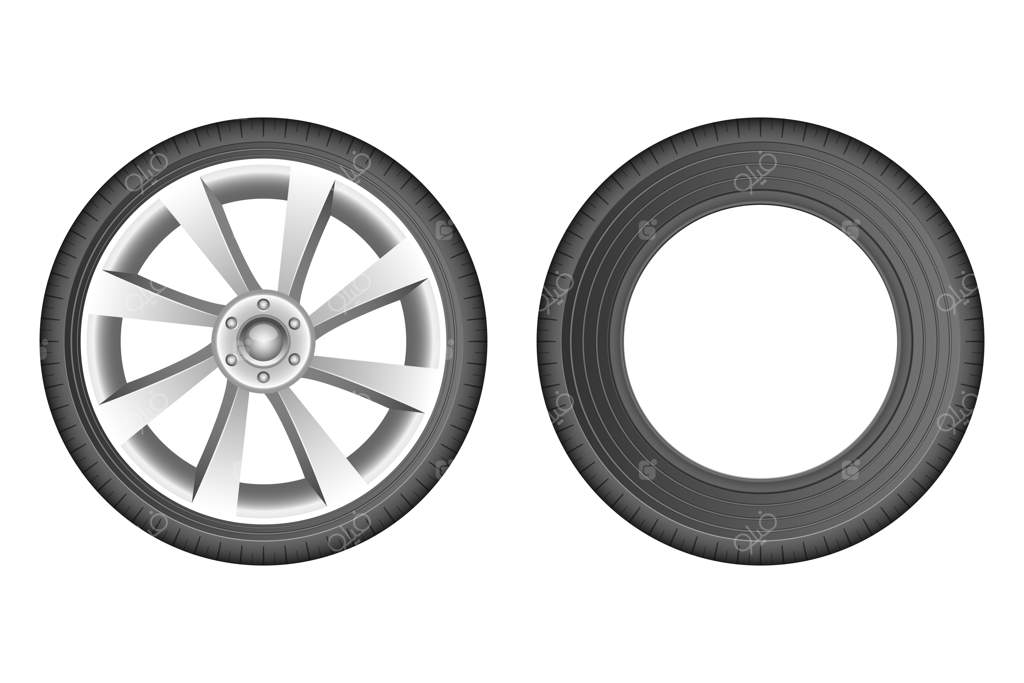 تصویر تایر خودرو با پس‌زمینه سفید
