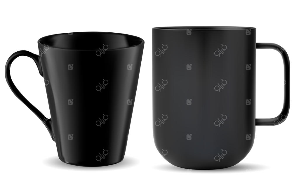 قالب فنجان قهوه با دسته مشکی