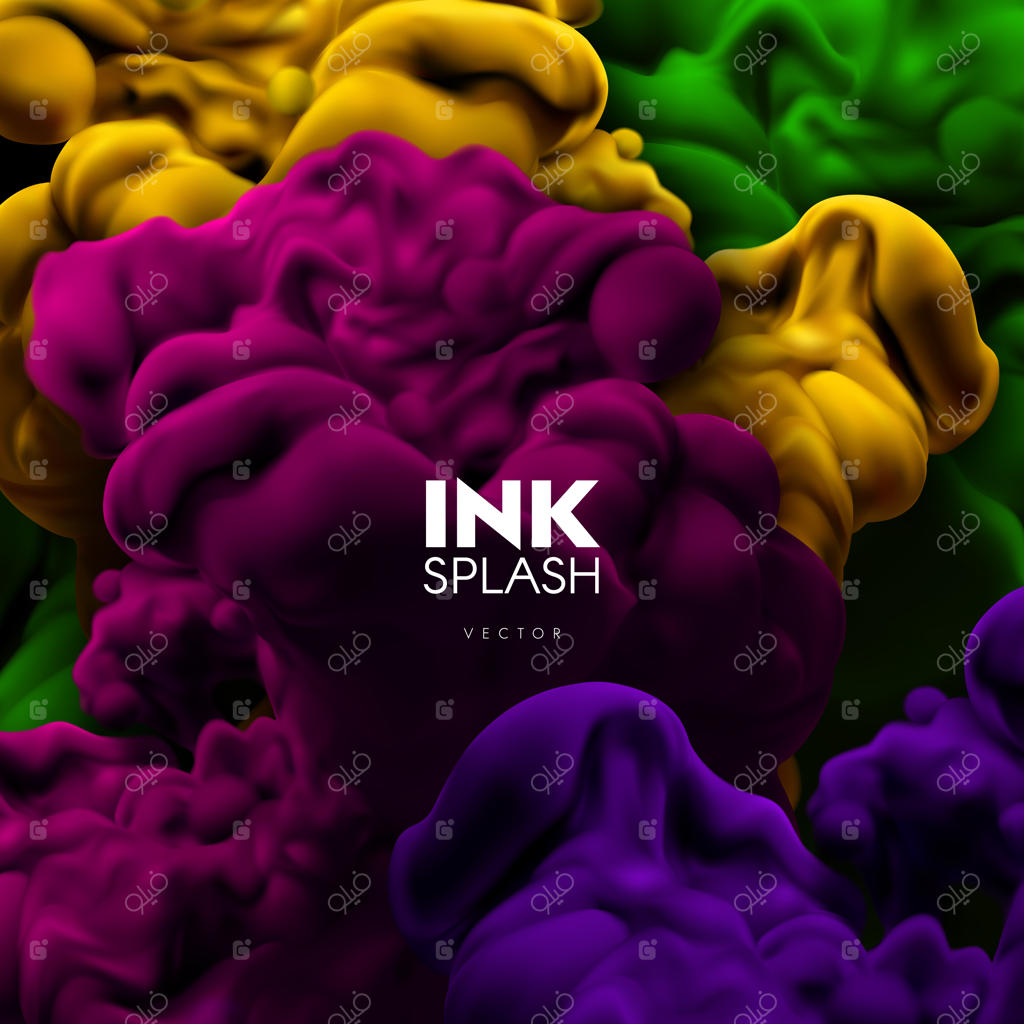 پس‌زمینه پاشیدن جوهر رنگارنگ