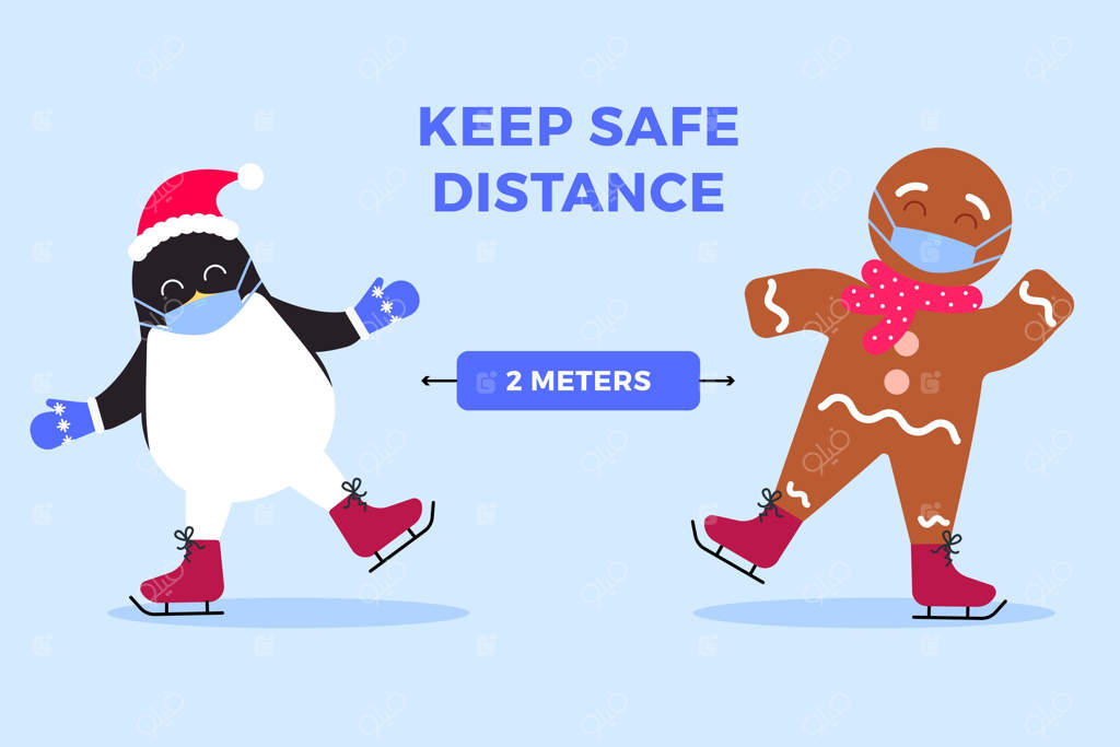 رعایت فاصله اجتماعی با پنگوئن و آدمک زنجبیلی