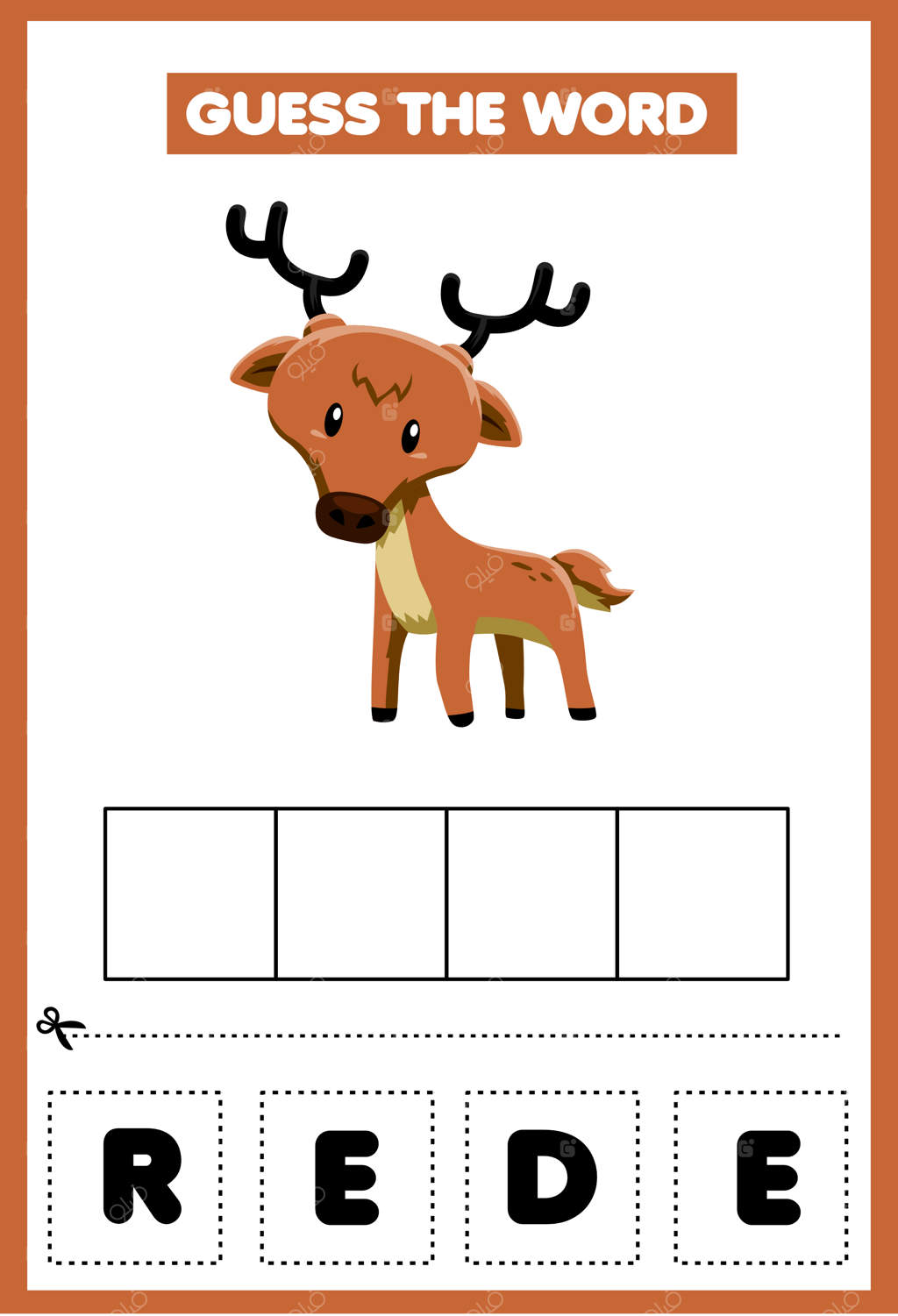 بازی حدس کلمه برای کودکان: گوزن