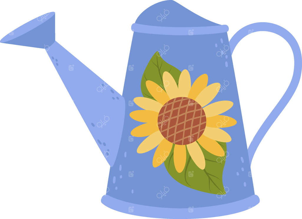 آب پاش فلزی با طراحی گل آفتابگردان و برگ‌های رنگارنگ، ایده آل برای مراقبت از گیاهان و گل‌ها در باغچه یا فضای داخلی