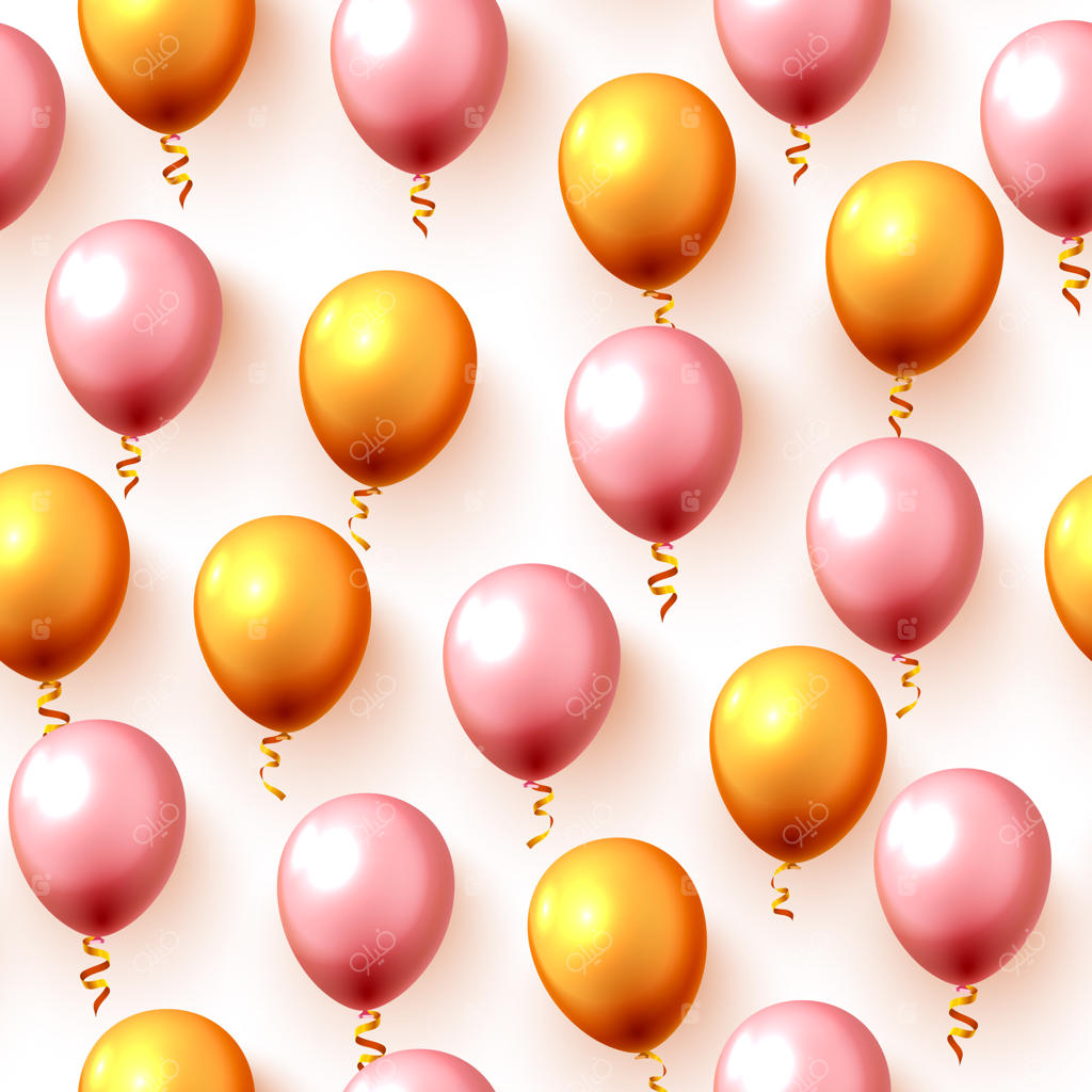 بافت پس‌زمینه جشن با بادکنک‌های رنگارنگ بدون درز - تصویر وکتور