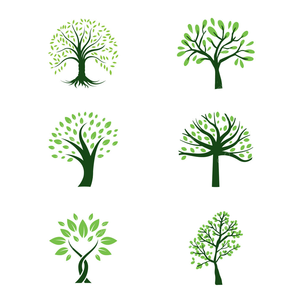 تصویرسازی وکتور لوگوهای درخت