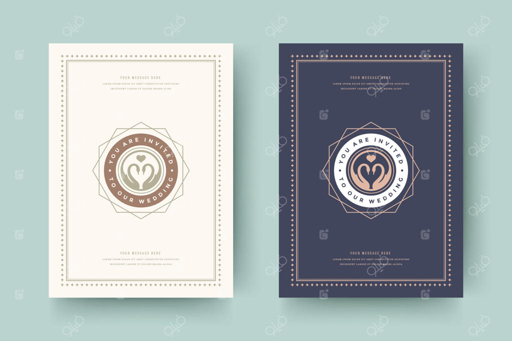 طراحی و تصویرسازی کارت‌های عروسی و یادآور تاریخ مراسم.