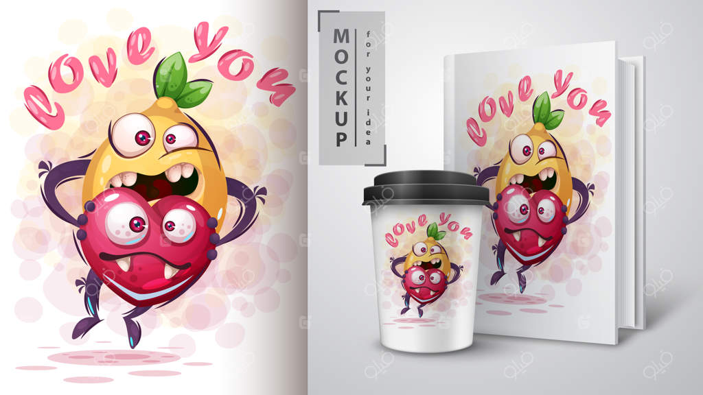 پوستر و محصولات لیمو با طرح قلب