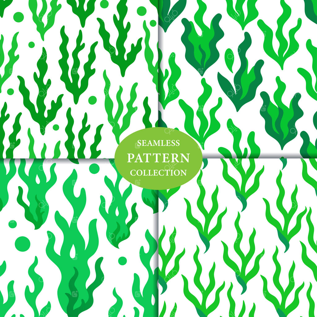 پس‌زمینه پترن بدون درز جلبک دریایی سبز
