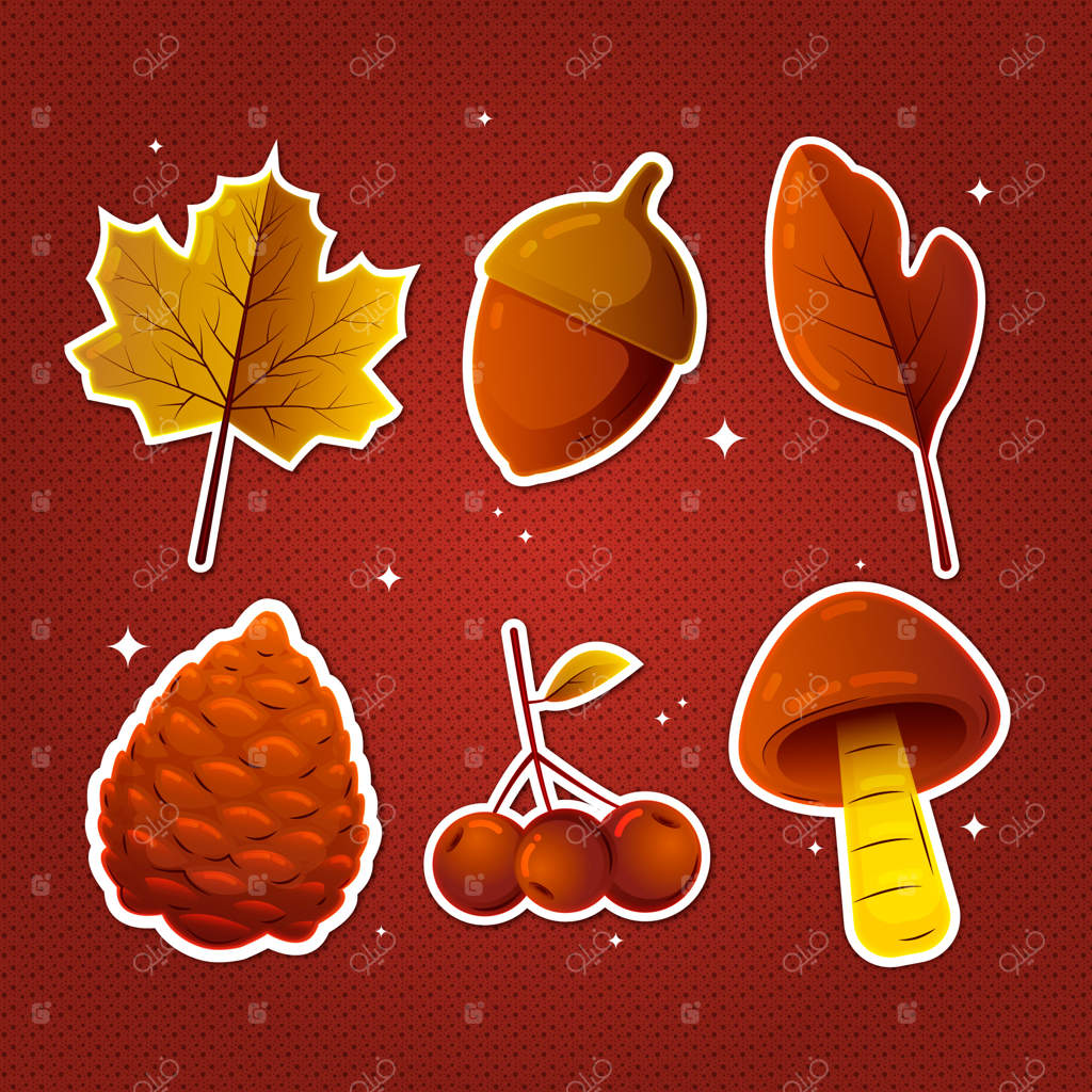 مجموعه عناصر گرادیان برای جشن پاییز